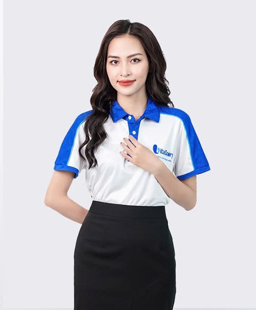 Đồng Phục Áo Polo Mẫu Trắng-Xanh