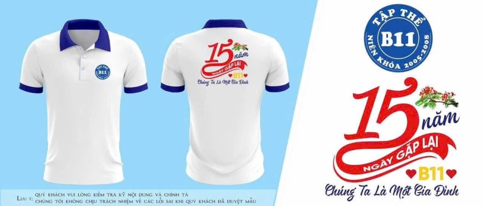 Áo Họp Lớp B11 – Kỷ Niệm 15 Năm Ngày Gặp Lại